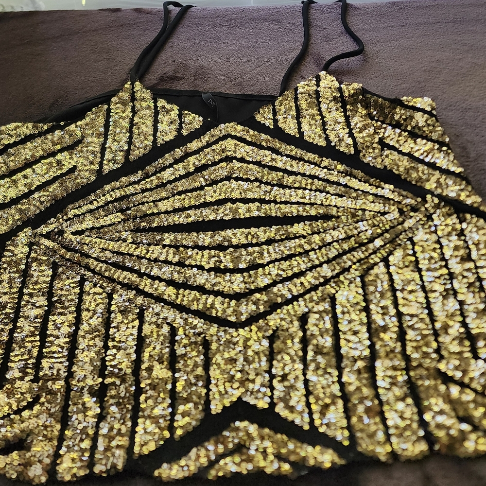 Gold Sequin Women's Top